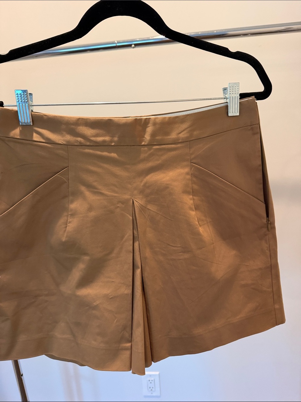 J. Crew Camel Pleated Front Skort